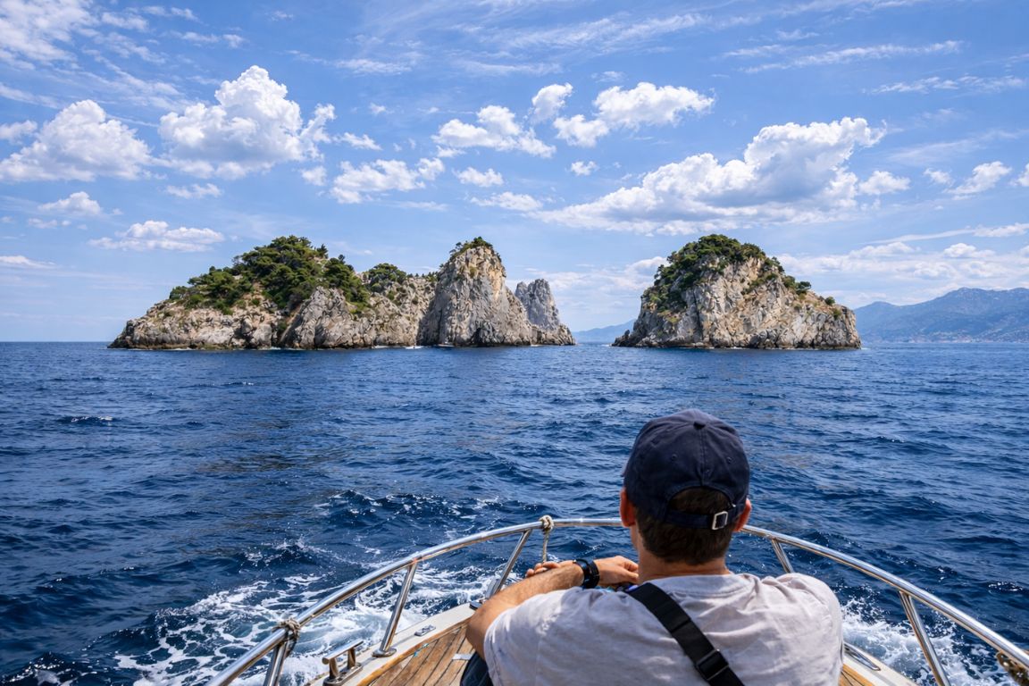 Li Galli Islands viewed from boat excursion organized by Italy Amalfi Coast Tours